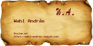 Wahl András névjegykártya